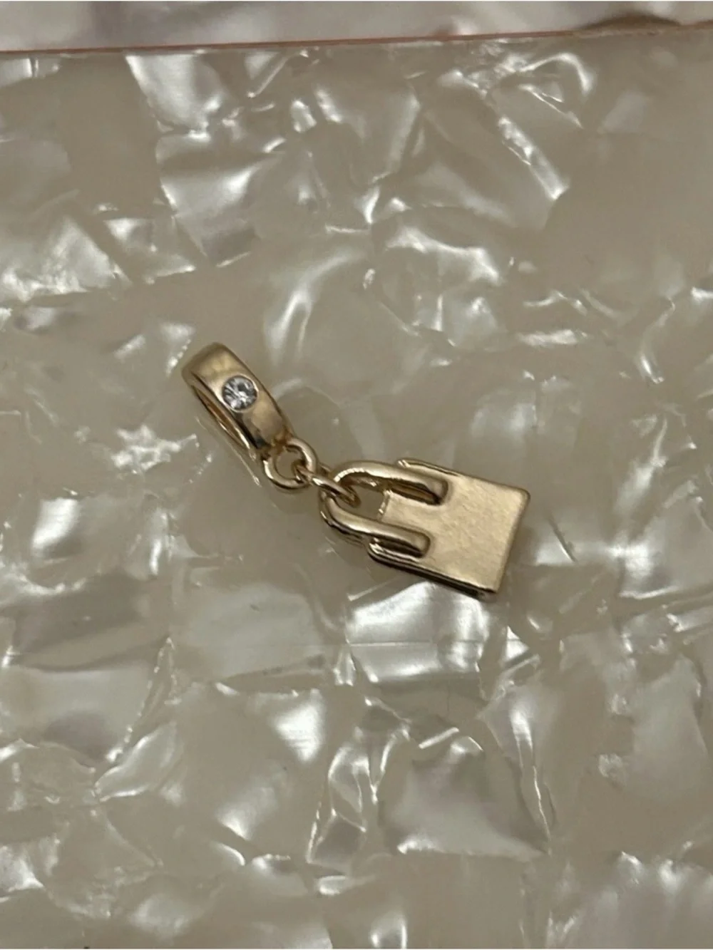 Effy Gold Charm Pendant with Clear Crystal Accent New - Picture 2 of 4